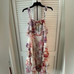 Floral Midi Ruffle Dress
